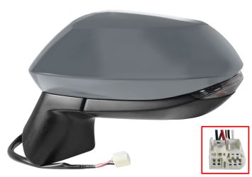 ESPEJO RETROVISOR TOYOTA COROLLA 2019-2023 4 PUERTAS / ELECTRICO / PILOTO INTERMITENTE / IMPRIMADO / IZQUIERDO