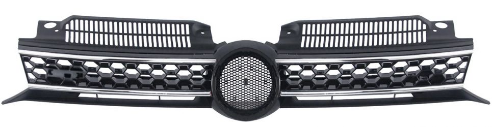 REJILLA VOLKSWAGEN GOLF VI 2008-2012 FRENTE / MODELO GTI / GTD / NEGRA / CON MOLDURAS CROMADAS
