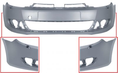 PARACHOQUES VOLKSWAGEN GOLF VI 2008-2012 DELANTERO / CON LAVAFAROS / IMPRIMADO