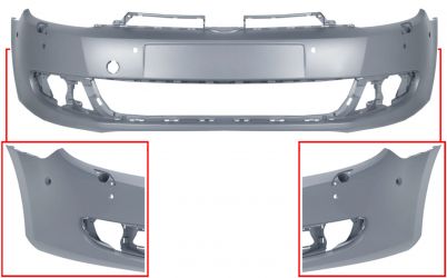 PARACHOQUES VOLKSWAGEN GOLF VI 2008-2012 DELANTERO / CON LAVAFAROS / CON 6 SENSOR / CON PARK ASSIST / IMPRIMADO