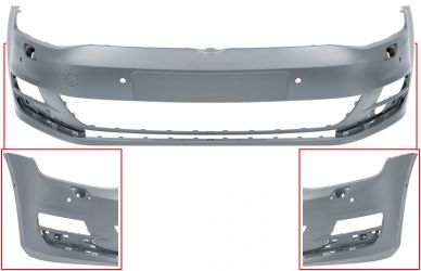 PARACHOQUES VOLKSWAGEN GOLF VII 2012-2017 DELANTERO / CON LAVAFAROS / CON 6 SENSOR / PARK ASSIST / IMPRIMADO