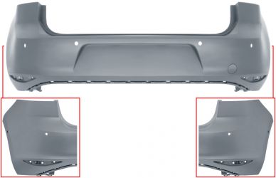 PARACHOQUES VOLKSWAGEN GOLF VII 2012-2017 TRASERO / CON 6 SENSOR / PARK ASSIST / IMPRIMADO