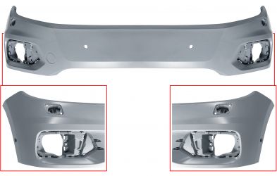 PARACHOQUES VOLKSWAGEN TIGUAN 2011-2016 DELANTERO / OFF ROAD / CON LAVAFAROS / CON SENSOR / PARK ASSIST / IMPRIMADO