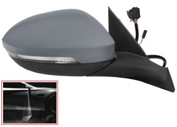 ESPEJO RETROVISOR VOLKSWAGEN T-ROC 2022-> ELECTRICO / TERMICO / PILOTO INTERMITENTE / LUZ CORTESIA / ABATIBLE ELECTRICAMENTE / MEMORIA / SIDE ASSIST / IMPRIMADO / DERECHO