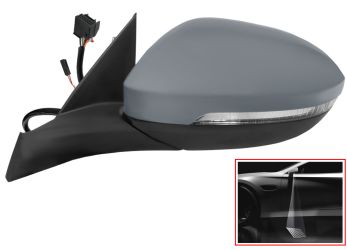 ESPEJO RETROVISOR VOLKSWAGEN T-ROC 2022-> ELECTRICO / TERMICO / PILOTO INTERMITENTE / LUZ CORTESIA / ABATIBLE ELECTRICAMENTE / MEMORIA / SIDE ASSIST / IMPRIMADO / IZQUIERDO