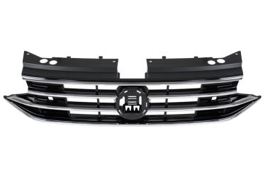 REJILLA VOLKSWAGEN TIGUAN 2020-2024 FRENTE / NEGRA BRILLANTE / CON MOLDURA CROMADA