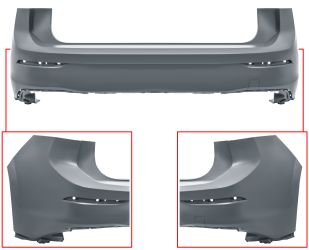 PARACHOQUES VOLKSWAGEN GOLF VIII 2020-> TRASERO / MODELO GTI / GTD / IMPRIMADO