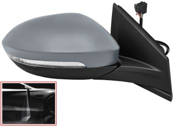 ESPEJO RETROVISOR VOLKSWAGEN TAIGO 2021-> ELECTRICO / TERMICO / PILOTO INTERMITENTE / LUZ CORTESIA / ABATIBLE ELECTRICAMENTE / MEMORIA / IMPRIMADO / DERECHO