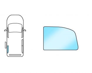 VENTANILLA RENAULT KANGOO 2007-2013 CON PUERTA CORREDERA / FIJA / TRASERA UTLIMA / VERDE / IZQUIERDA / 610MMX515MM