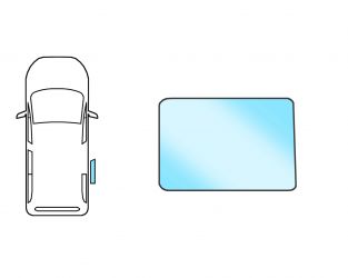 VENTANILLA VOLKSWAGEN CADDY 2004-2010 CON PUERTA CORREDERA / TRASERA / FIJA / VERDE / DERECHA / 718MMX540MM