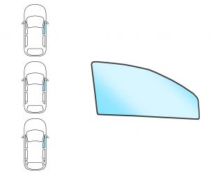 VENTANILLA TOYOTA COROLLA 1997-2000 3/4/5 PORTES / BREAK / DELANTERA / VERDE / DERECHA / MOLDURAS PREMONTADAS