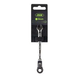 LLAVE COMBINADA ARTICULADA CON TRINQUETE 8MM - ACABADO BRILLANTE