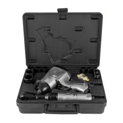 ESTUCHE DE 16 PIEZAS NEUMÁTICAS CON PISTOLA Y CARRACA IMPACTO