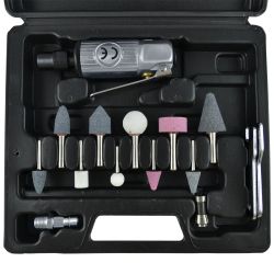 ESTUCHE DE 16 PIEZAS CON AMOLADORA NEUMÁTICA