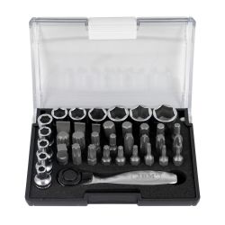 ESTUCHE DE 38 PIEZAS CON CARRACA MINI DE 1/4