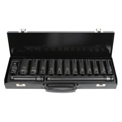 SET DE 15 PIEZAS DE IMPACTO CON 12 VASOS LARGOS DE 1/2