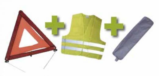 KIT EMERGENCIA BOLSA GRIS RIBETE+TRIANGULO+CHALECO