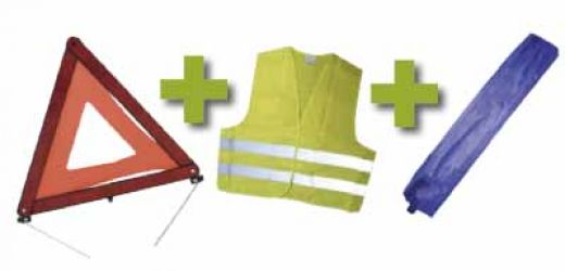 KIT EMERGENCIA BOLSA MINI AZUL+TRIANGULO+CHALECO