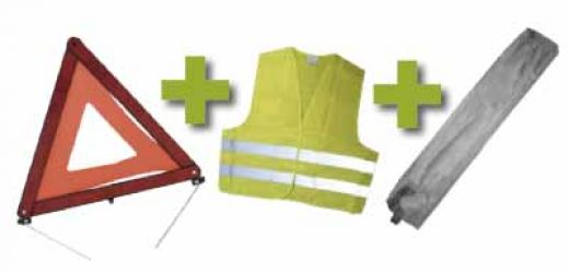 KIT EMERGENCIA BOLSA MINI GRIS +TRIANGULO+CHALECO