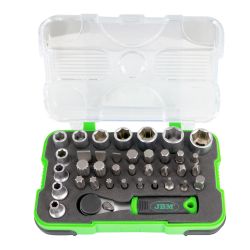 ESTUCHE DE 38 PIEZAS CON CARRACA MINI DE 1/4