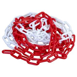 CADENA DE PLÁSTICO BLANCO / ROJO - 5M