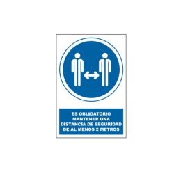 CARTEL DE OBLIGATORIEDAD - MANTENER DISTANCIA DE SEGURIDAD