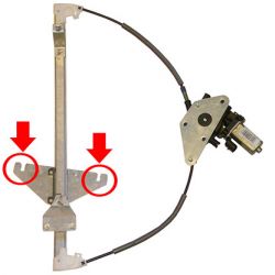 ELEVALUNAS JEEP GRAND CHEROKEE 2005-2010 SUJECCION CRISTAL CON PLETINA / ELECTRICO / CON MOTOR / 2 PINS / DELANTERO IZQUIERDO