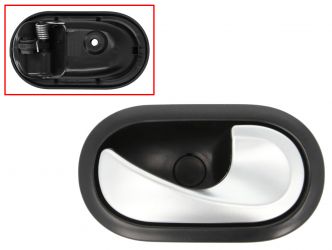 MANETA DE PUERTA INTERIOR DACIA LOGAN 2008-2013 PARA CLIP / CON PALANCA PLATA / BASE NEGRO / DELANTERO DERECHA