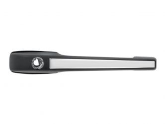 MANETA DE PUERTA EXTERIOR VOLKSWAGEN JETTA 1983-1992 NEGRA CON INSERTO CROMADO / CON AGUJERO LLAVE / DELANTERA DERECHA