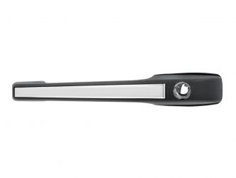 MANETA DE PUERTA EXTERIOR VOLKSWAGEN JETTA 1983-1992 NEGRA CON INSERTO CROMADO / CON AGUJERO LLAVE / DELANTERA IZQUIERDA
