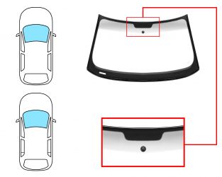 PARABRISAS AUDI A1 2010-2014 3/5 PUERTAS / DELANTERO / VERDE BANDA GRIS / CON BASE ESPEJO / MOLDURAS PREMONTADAS