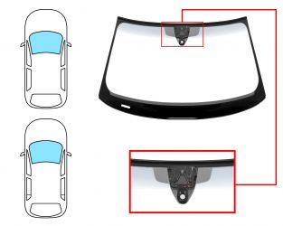 PARABRISAS AUDI A3 2012-2016 3/5 PUERTAS / DELANTERO / VERDE BANDA GRIS / ACUSTICO / CON BASE ESPEJO / CON SENSOR MODIFICADO / CON SOPORTE CAMARA / MOLDURAS PREMONTADAS