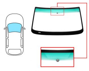 PARABRISAS AUDI A8 1994-2002 DELANTERO / REFLECTANTE / BANDA VERDE / CON BASE ESPEJO 