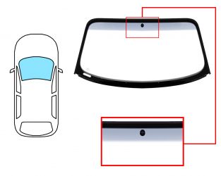 PARABRISAS AUDI TT 1998-2005 COUPE / CABRIO / DELANTERO / VERDE BANDA GRIS / CON BASE ESPEJO A 5,00CM / MOLDURAS PREMONTADAS