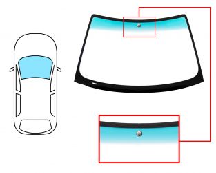PARABRISAS BMW SERIE 3 (E46) 2001-2004 COMPACT / DELANTERO / VERDE BANDA VERDE / CON BASE ESPEJO 