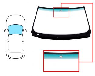 PARABRISAS BMW SERIE 7 (E65-E66) 2005-2009 DELANTERO / VERDE BANDA VERDE / CON BASE ESPEJO