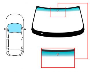 PARABRISAS BMW X5 (E70) 2010-2013 DELANTERO / VERDE BANDA VERDE / CON BASE ESPEJO