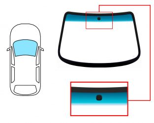 PARABRISAS DAEWOO KALOS 2002-2005 SEDAN / DELANTERO / VERDE BANDA AZUL / CON BASE ESPEJO