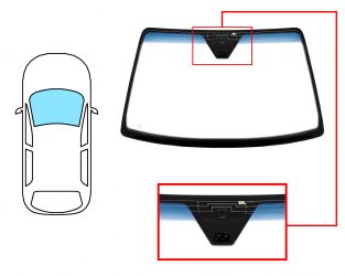 PARABRISAS DAEWOO LACETTI 2004-2005 DELANTERO / VERDE BANDA AZUL / CON BASE ESPEJO / CON SENSOR / ANTENA