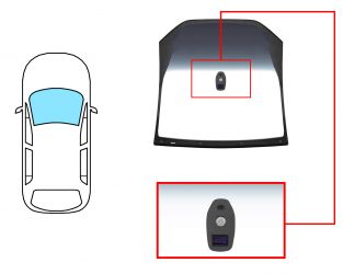PARABRISAS CITROEN C3 2010-2013 MODELO PANORAMICO / DELANTERO / VERDE BANDA GRIS / CON BASE ESPEJO / CON SENSOR / MOLDURAS PREMONTADAS