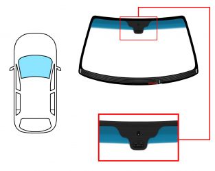 PARABRISAS DAEWOO EVANDA 2002-2005 DELANTERO / VERDE BANDA AZUL / CRISTAL TERMICO / CON BASE ESPEJO / CON SENSOR
