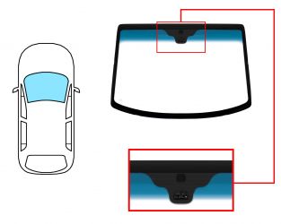 PARABRISAS DAEWOO TACUMA 2001-2005 DELANTERO / VERDE BANDA AZUL / CON BASE ESPEJO / CON SENSOR 