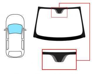 PARABRISAS FIAT 500 2007-2015 DELANTERO / VERDE / CON BASE ESPEJO / MOLDURAS PREMONTADAS