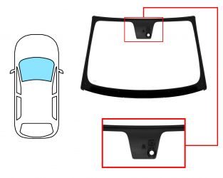 PARABRISAS FIAT 500 2007-2015 DELANTERO / VERDE / CON BASE ESPEJO / CON SENSOR / MOLDURAS PREMONTADAS