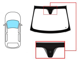 PARABRISAS FIAT 500 2007-2015 CABRIO / DELANTERO / VERDE / CON BASE ESPEJO / ANTENA / MOLDURAS PREMONTADAS
