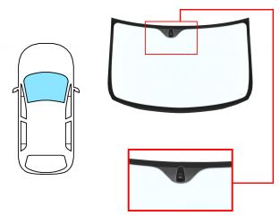 PARABRISAS FIAT MULTIPLA 1998-2004 DELANTERO / AZUL / CON BASE ESPEJO 