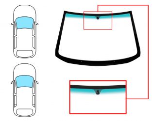 PARABRISAS FIAT PUNTO 1993-1999 3/5 PUERTAS / DELANTERO / VERDE BANDA VERDE / CON BASE ESPEJO 