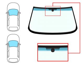 PARABRISAS FIAT TEMPRA 1990-1996 3/4 PUERTAS / FAMILIAR / DELANTERO / VERDE BANDA AZUL / CON BASE ESPEJO 