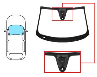 PARABRISAS FIAT 500X 2015-2019 DELANTERO / VERDE / CON BASE ESPEJO / CON SOPORTE CAMARA / MOLDURAS PREMONTADAS
