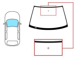 PARABRISAS FORD COUGAR 1998-2002 DELANTERO / VERDE / CON BASE ESPEJO 